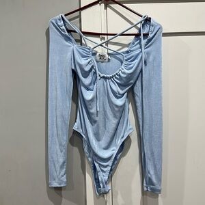 Princess Polly Tie Front Shimmery Bodysuit